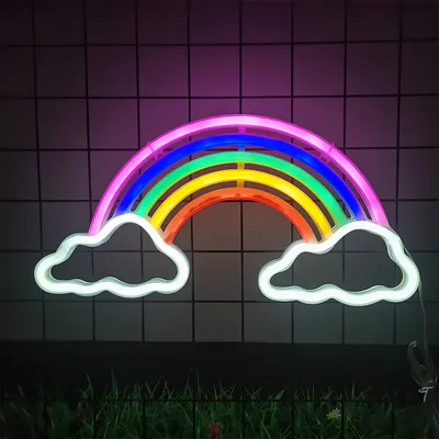 Produktbild von Dekolicht LED-Regenbogen-Wandleuchte, LED-Neon-Dekoleuchte, 450 * 210 * 25 mm