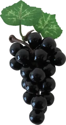 Produktbild von artplants.de Künstliches Obst Weintrauben SHEBEI, schwarz, 8 cm, Ø4 cm - Plastik Obst