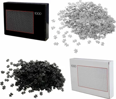 Produktbild von 2er Set Puzzle 1000 Teile Schwarz und Weiß Schwer Erwachsene | Erwachsenenpuzzle | Premiumpuzzle Geduldsspiel | Erwachsene Knobelspiel