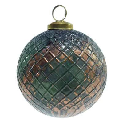 Produktbild von Clayre & Eef Weihnachtskugel Ø 10 cm Grün Braun Glas