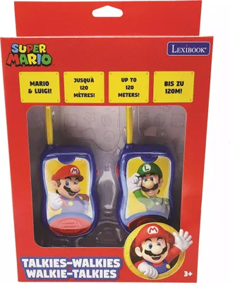 Immagine prodotto di LEXIBOOK TW12NI Walkie-talkie Fratelli Nintendo Super Mario, gioco di comunicazione per bambini/ragazzi, clip da cintura per il trasporto, batteria, blu/rosso