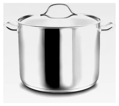 Produktbild von XXL Kochtopf Gigantos aus Edelstahl, 28 cm, 12,5 L - Induktionsgeeigneter Suppentopf mit Deckel - Großer Topf mit Abgießrand, spülmaschinenfest und backofenfest bis 240°C