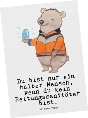 Produktbild von Mr. & Mrs. Panda Postkarte Rettungssanitäter Herz - Weiß - Geschenk, bildkarte, Fotokarte, Grußkarte, Ansichtskarte, Postkarten