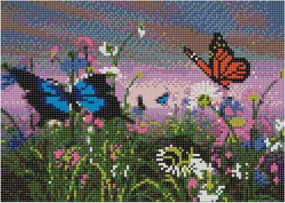 Produktbild von Diamant-Mosaik, Stickerei 30x40 Schmetterlinge Flamingo Linie