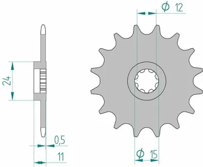 Produktbild von AFAM Stahl Standard Ritzel vorne - 415