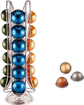 Produktbild von Drehbarer Kaffeekapselhalter für 24 Kapseln, kompakte Organisation, modernes Design, abfallvermeidend