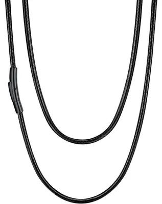 Immagine prodotto di Catena in cera intrecciata, chiusura in acciaio inossidabile, 3 mm, colore nero, lunghezza 71 cm