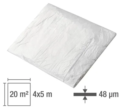 Produktbild von KesTek Baufolie Abdeckfolie Schutzfolie Malerfolie 4x5m 48µm LDPE Transparent