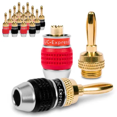 Produktbild von Bananenstecker für Lautsprecherkabel 16 Stecker NEXMEX Vergoldet Steckverbinder