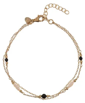Produktbild von Doppeltes vergoldetes Armband mit echten Perlen und Achat AL5254.01.000