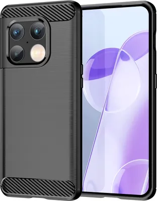 Produktbild von OnePlus 10 Pro Hülle, Carbon-Faser TPU Silikon Stoßfest Schutzhülle für OnePlus 10 Pro Schwarz