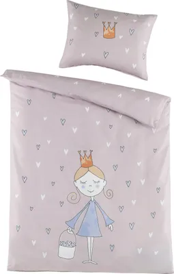 Produktbild von Optidream Renforcé Baby Bettwäsche 100 x 135 cm Bettbezug Kopfkissenbezug 40 x 60 cm Princess