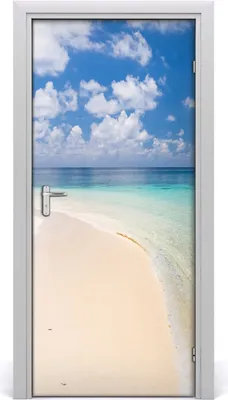 Produktbild von Tulup Türaufkleber 95x205 cm Dekorative Aufkleber Selbstklebend Wasserdichte Tapete Abnehmbar Schlafzimmer Wohnzimmer Wohnkultur - Malediven Strand