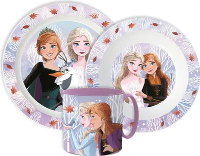 Zdjęcie produktu dla Zestaw naczyń Disney Autumn Leaves, zestaw z mikroplastiku z kubkiem o pojemności 265 ml