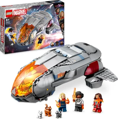 Produktbild von LEGO 76232 Marvel Hoopty, baubares Raumschiff aus dem The Marvels-Film mit den Superhelden-Minifiguren Captain Marvel, Ms. Marvel und Photon sowie dem Flerken Goose, Weltraum-Spielzeug für Kinder