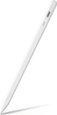 A white stylus pen is shown against a white background.
