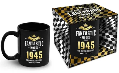 Productafbeelding van Keramische verjaardagstasse met geboortejaar 1945