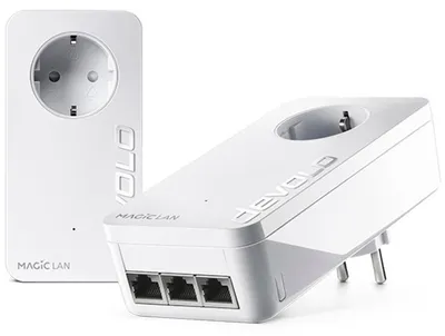 Produktbild von Devolo Magic 2 LAN triple Starter Kit, 2400 Mbit/s, IEEE 802.1p, IEEE 802.3, IEEE 802.3ab, IEEE 802.3az, IEEE 802.3u, IEEE 802.3x, Typ F, Gigabit Ethernet, 10,100,1000 Mbit/s, 10BASE-T, 100BASE-TX, 1000BASE-T