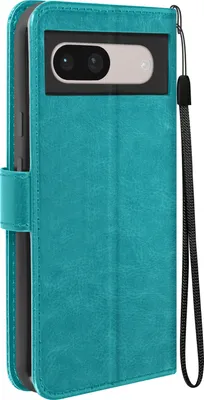 Produktbild von Mayaxess, Google Pixel 8a Wallet Case Standfunktion mit Handschlaufe, Türkis