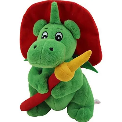 Produktbild von Sweety Toys 11025 Drache XL GRISU 20 cm mit Feuerwehrschlauch Feuerwehr Maskottchen Plüsch ca. 20 cm