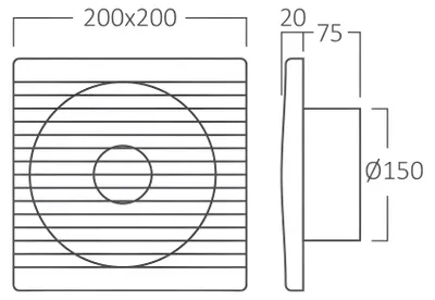 Produktbild von Braytron Badlüfter Wandlüfter WC Küche 150mm leise – Wandlüfter 260 m³/h Bad Ventilator 37 dB