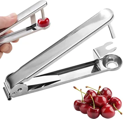 Produktbild von Kirschkernentferner aus Edelstahl, manueller Obstentkerner für verschiedene Früchte
