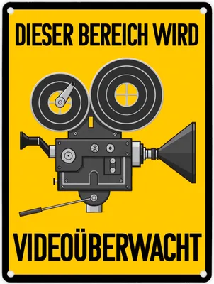 Produktbild von Dieser Bereich wird videoüberwacht Metallschild in 15x20 cm mit Filmkamera