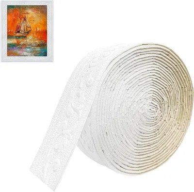Produktbild von Selbstklebende Dekorationslisten - 10 m x 8 cm x 4 mm - Weiß - Für Wand, Decke und Ecken