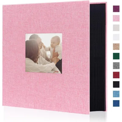 Produktbild von Fotoalbum Leinen 1000 Fotos 10x15cm Rosa Hardcover mit Fenster