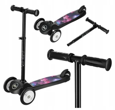 Produktbild von Nils HLB1503 Dreirad-Roller für Kinder faltbar schwarz