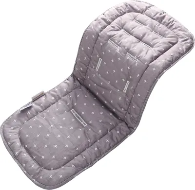 Produktbild von Baby Sitzauflage für Kinderwagen,Baby Sitzeinlage aus 100% Baumwolle Weiche und Reversible Autositz Kinderwagenauflage für Babyschale Buggy Weißes graues Kreuz