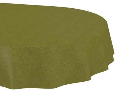 Produktbild von Tischdecke 140x220cm Oval Grün DanceDirty abwaschbar Leinenoptik wetterfest Falschuni Modern Schnittkante