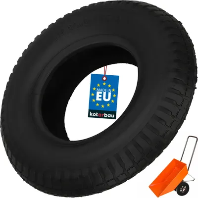 Image de KOTARBAU® Pneu Brouette 6 PR Gomme ⌀ 40 cm Noir Roue De Rechange Pneu Remorque Résistant pour Chariot Jardin Bricolage