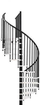 Produktbild von Minka Spindeltreppe Spiral Smart 38 - 305,5cm Geschosshöhe Weiß Schwarz 140cm Durchmesser