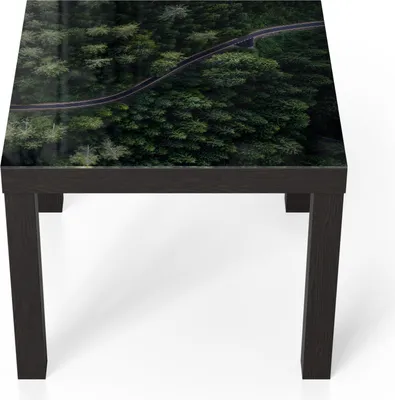 Produktbild von DEQORI Couchtisch 55x55 cm Schwarz 'Grüne Straßenwelt' Glas Beistelltisch Glastisch modern