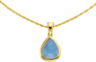 Produktbild von Jamelli Anhänger mit Kette 925/- Sterling Silber 45cm gelb Chalcedon blau 500244998J-45