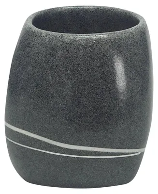 Produktbild von Zahnputzbecher im Stein-Design, dunkelgrau