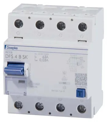 Immagine prodotto di Doepke 09144998HD FI-Schutzschalter allstromsensitiv 4polig 63 A 0.03 A 230 V, 400 V (09144998HD)