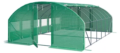 Produktbild von TOOLPORT Premium Foliengewächshaus 4x6m PE Plane 180g/m² grün transparent