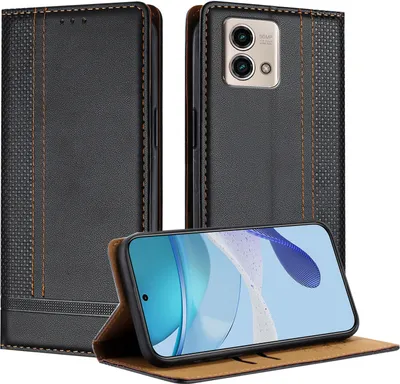 Produktbild von Handyhülle für Motorola Moto G Stylus 5G 2023 Leder Flip Klappbare Schutzhülle mit Standfunktion Schwarz