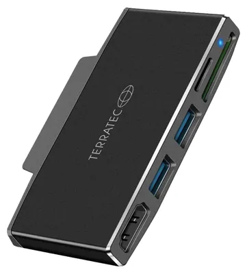 Produktbild von Terratec CONNECT Go1, Schwarz, MMC, MicroSD (TransFlash), SD, 5 Gbit/s, 4K Ultra HD, 3840 x 2160 Pixel, Aluminium