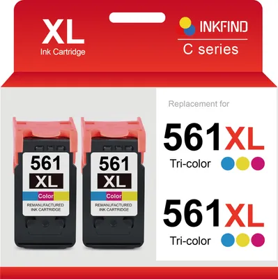 Produktbild von INKFIND 561XL Tintenpatrone kompatibel mit Canon561 Canon 561 Canon CL-561 CL-561XL Hohe Kapazität / 2er-Pack Farbe