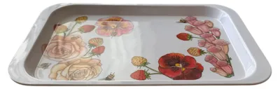 Melamin-Dekotablett mit Blumenmuster, 30x19 cm, Frühjahrsdesign