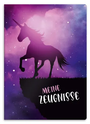 Produktbild von Urkundenmappe mit magischem Einhornmotiv, DIN A4, stabile Dokumentenmappe, Präsentationsmappe für Urkunden, 20 stabile Fächer für Kinder, Jugendliche, Schüler, Mädchen und Jungen