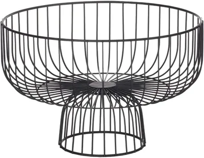 Produktbild von 5five Simply Smart | Obstkorb Metall - 28 cm - Schwarz - Modernes Design - Dekorativ und funktional
