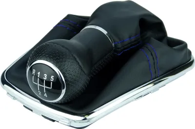 Produktbild von Schaltsack Schaltmanschette Naht Blau Schaltknauf für VW Golf 4 IV VW Bora mit Chrom Rahmen 12 mm