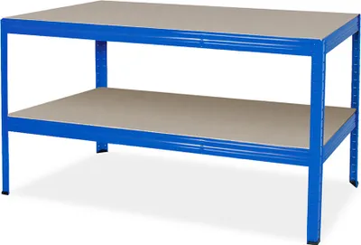 Produktbild von Packtisch / Werkbank, BxTxH 1500 x 600 x 900 mm, Tragkraft 350 kg/Boden, blau