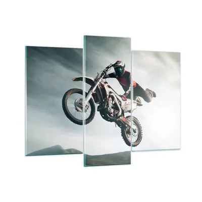 Produktbild von Bilder auf glas - Motor Sport Helm - 130x100cm - Glasbilder - Wandbilder - Kunstdruck - zum Aufhängen bereit - Wanddekoration aus Glas - Glas Bilder - Wandbild auf Glas - 3 Teile - GCB130x100-4069