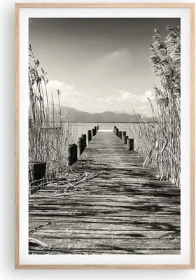 Produktbild von Gerahmtes Poster - Rahmen in heller Eiche - Brücke Pier Sepia - 61x91,5 cm - Wand Bild - Wanddeko - Wandbilder - Kunstposter - Wandposter - Bilderrahmen - Bilder - Kunstdruck - P2NPA61x91-4928