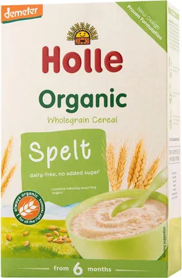 KASZKA ORKISZOWA PEŁNOZIARNISTA BEZ DODATKU CUKRÓW OD 6 MIESIĄCA DEMETER BIO 250 g - HOLLE